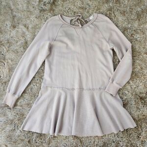 Market Sweatshirt Tunic Peplum Top Lavender Gray Women's Size Small